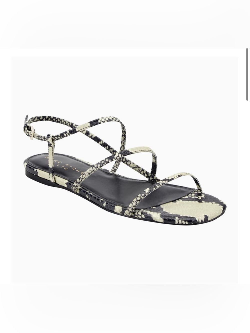 Marc Fisher Elysha Leather Flat Strappy Sandal